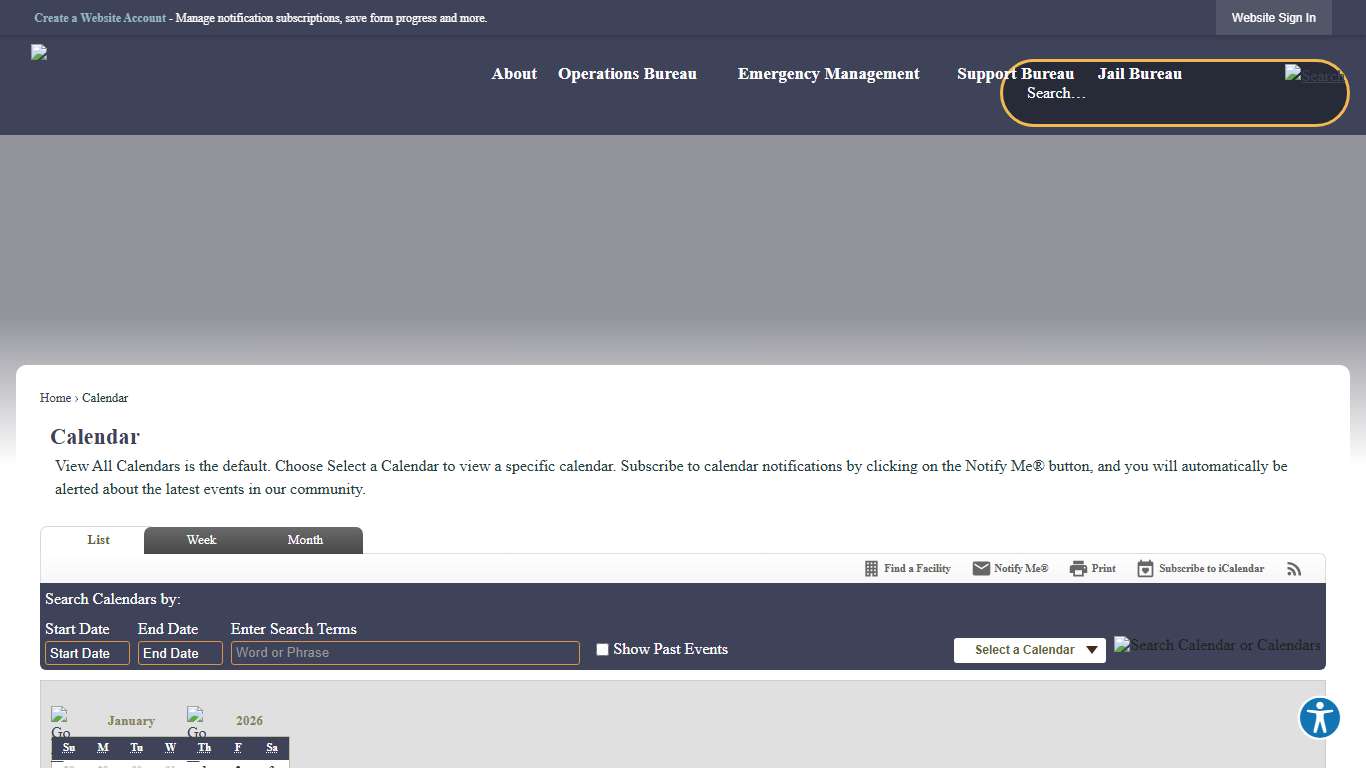 Calendar • Kootenai County Sheriff, ID • CivicEngage